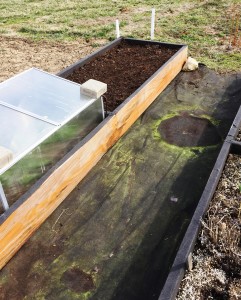Raised bed being prepped